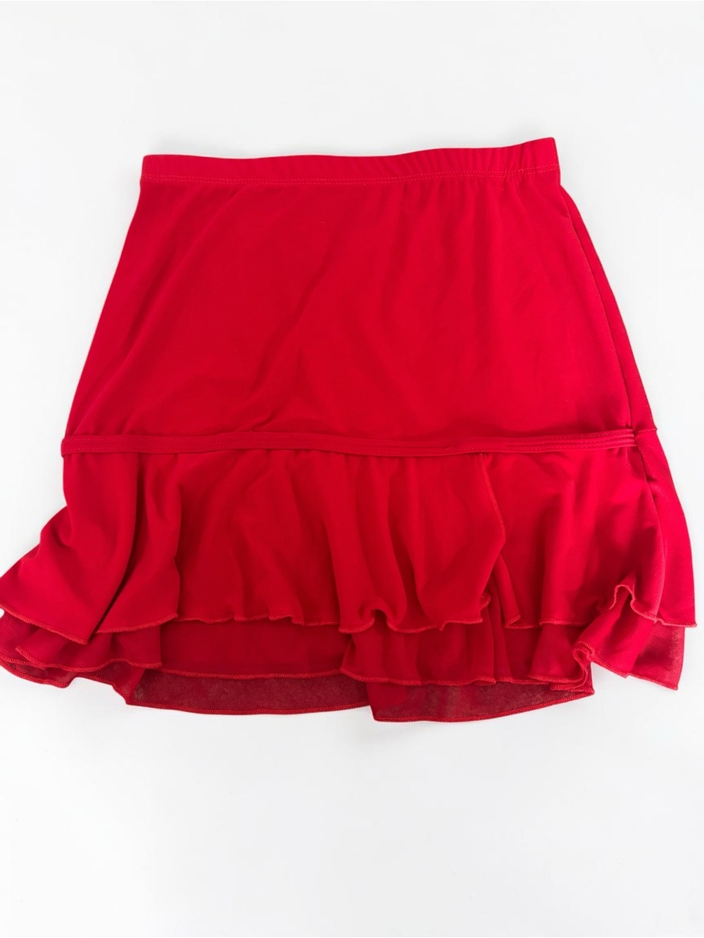 Jubi USA Y2K Red Ruffle Mini Skirt Flouncy Tiered  S